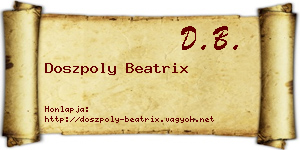 Doszpoly Beatrix névjegykártya